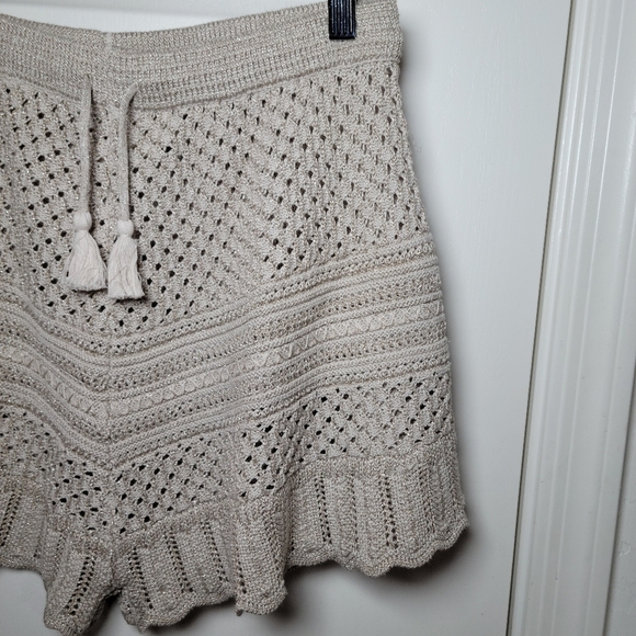 Spell & The Gypsy Atlantic Crochet Flutter Shorts Shell Size Medium | Boho Luxe - Picture 3 of 11